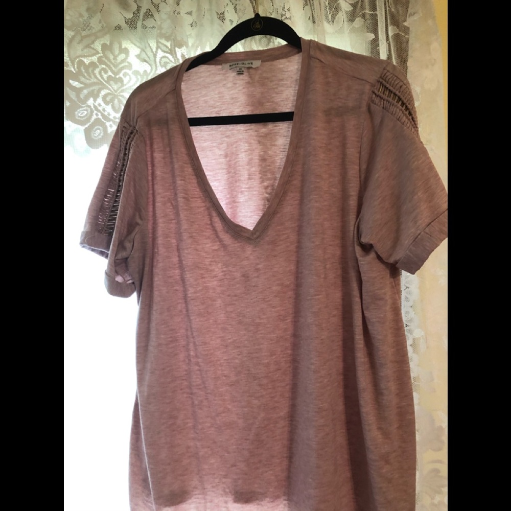 Pink V-neck summer top